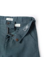 Pantalon chino à coupe droite en lin et coton pour bébé garçon, bleu foncé – Image 3