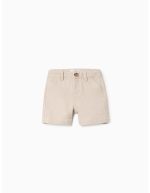 Short chino midi en coton dobby pour bébé garçon, beige clair