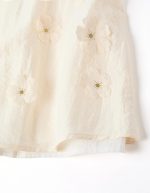 Robe à appliqués floraux + bloomer pour nouveau-né et bébé fille, beige – Image 3