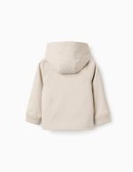 Veste avec doublure et capuche amovible pour bébé garçon, beige clair – Image 2