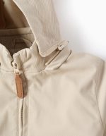 Veste avec doublure et capuche amovible pour bébé garçon, beige clair – Image 3