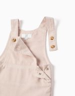 Salopette en velours côtelé pour nouveau-né garçon, beige clair – Image 3