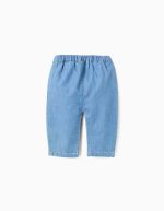 Jean en coton avec taille élastique pour nouveau-nés, bleu – Image 2