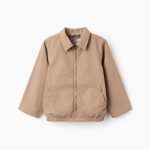 Blouson en sergé de coton avec poches pour garçon, beige foncé