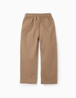 PANTALONS EN LIN BEIGE FONCÉ – Image 2