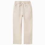 PANTALONS EN LIN BEIGE CLAIR