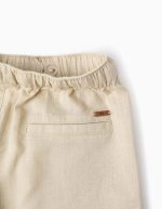 PANTALONS EN LIN BEIGE CLAIR – Image 3