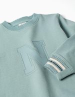 Sweat-shirt en coton vert clair avec logo N en relief pour garçon – Image 3