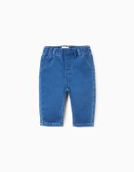Pantalon en jean bleu à taille élastique pour nouveau-nés