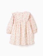 Robe fleurie à manches longues doublée pour bébé fille, beige clair/rose – Image 2