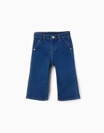 Pantalon en jean à jambes larges pour bébé fille, bleu