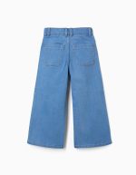 Pantalon en jean à jambes larges pour filles, bleu clair – Image 2