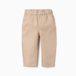 Pantalon baggy en coton facile à enfiler B&S pour bébé garçon, beige