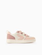 Baskets ZY Move bi-matière pour filles, blanches/roses