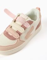 Baskets ZY Move bi-matière pour filles, blanches/roses – Image 3
