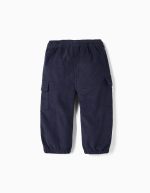 Pantalon en velours côtelé pour bébés garçons, bleu foncé – Image 2