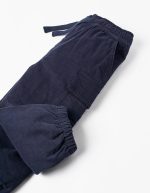 Pantalon en velours côtelé pour bébés garçons, bleu foncé – Image 3