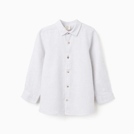 Chemise en sergé de coton 'B&S' pour garçon, gris clair