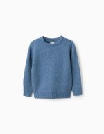 Pull à effet maillage pour garçons, bleu