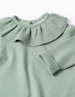 Pull avec col à volants pour filles, vert – Image 3