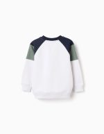 Sweat en coton peigné à manches contrastées pour garçon, multicolore – Image 2