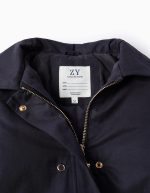 Parka A-Line rembourrée avec capuche amovible pour filles, bleu foncé – Image 3