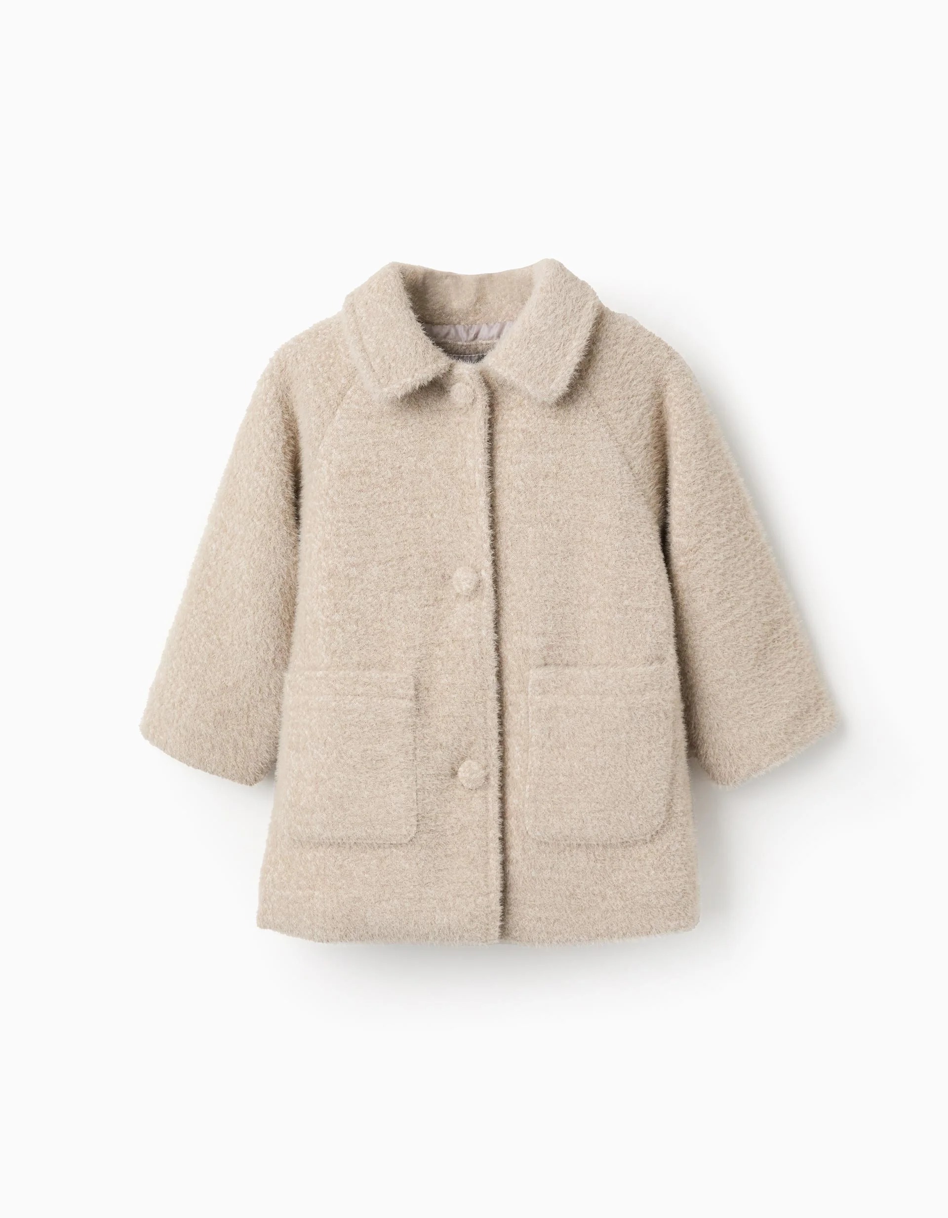 31074201001-0 Veste moelleuse boutonnée pour les filles, beige – Image 1