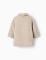 Veste moelleuse boutonnée pour les filles, beige – Image 2