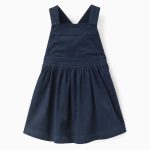 Robe en corduroy avec volants pour filles, bleu foncé