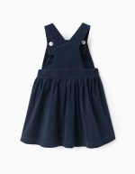 Robe en corduroy avec volants pour filles, bleu foncé – Image 2