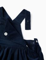 Robe en corduroy avec volants pour filles, bleu foncé – Image 3