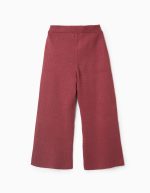 Pantalon en maille large jambe ouverte pour filles, bordeaux – Image 2