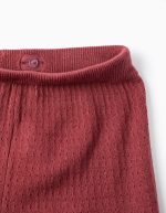 Pantalon en maille large jambe ouverte pour filles, bordeaux – Image 3
