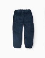Pantalon cargo en velours côtelé pour garçons 'Straight Fit', bleu foncé – Image 2