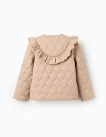 Veste rembourrée avec volants pour filles, beige – Image 2