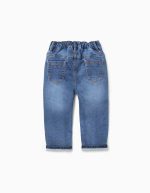 Pantalon jean avec ourlet plié pour bébé garçon, bleu – Image 2