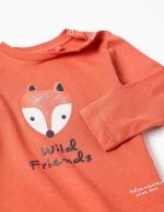 T-shirt à manches longues en coton 'renard' pour bébé garçon, orange – Image 3
