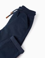Pantalon en sergée avec doublure en jersey pour les petits garçons, bleu foncé – Image 3