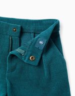 Short en maille interlock avec plis devant pour filles, bleu – Image 3