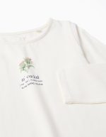 T-shirt à manches longues avec imprimé fleur et volants pour filles, blanc – Image 3