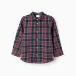Chemise en flanelle à carreaux pour garçons 'B&S', rouge/bleu