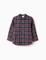 Chemise en flanelle à carreaux pour garçons 'B&S', rouge/bleu