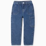 Jeans cargo en coton pour garçons 'Coupe ample', bleu
