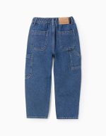 Jeans cargo en coton pour garçons 'Coupe ample', bleu – Image 2