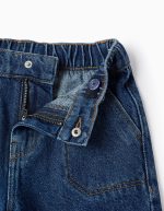 Jeans cargo en coton pour garçons 'Coupe ample', bleu – Image 3