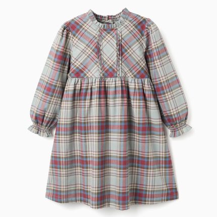 Robe en coton avec volants et coin 'B&S’pour les filles, multicolore