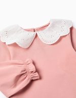 T-shirt avec col Broderie Anglaise et volants pour filles roses, rose – Image 3