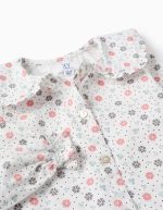 Chemise en Coton Florale pour Bébé Fille, Blanc/Rose/Vert – Image 3