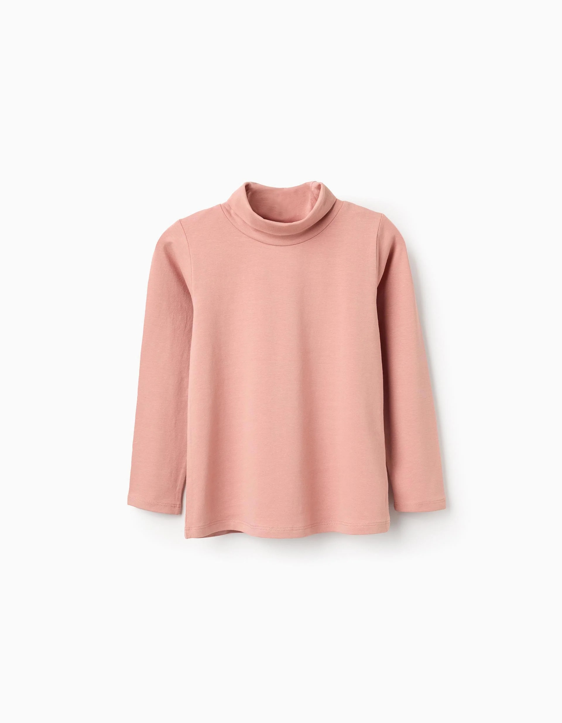 31075318038-0 T-shirt à manches longues avec col retenti pour filles, rose – Image 1