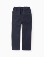 Pantalon chino en sergé 'Straight Fit' avec cordon pour garçons, bleu foncé – Image 2